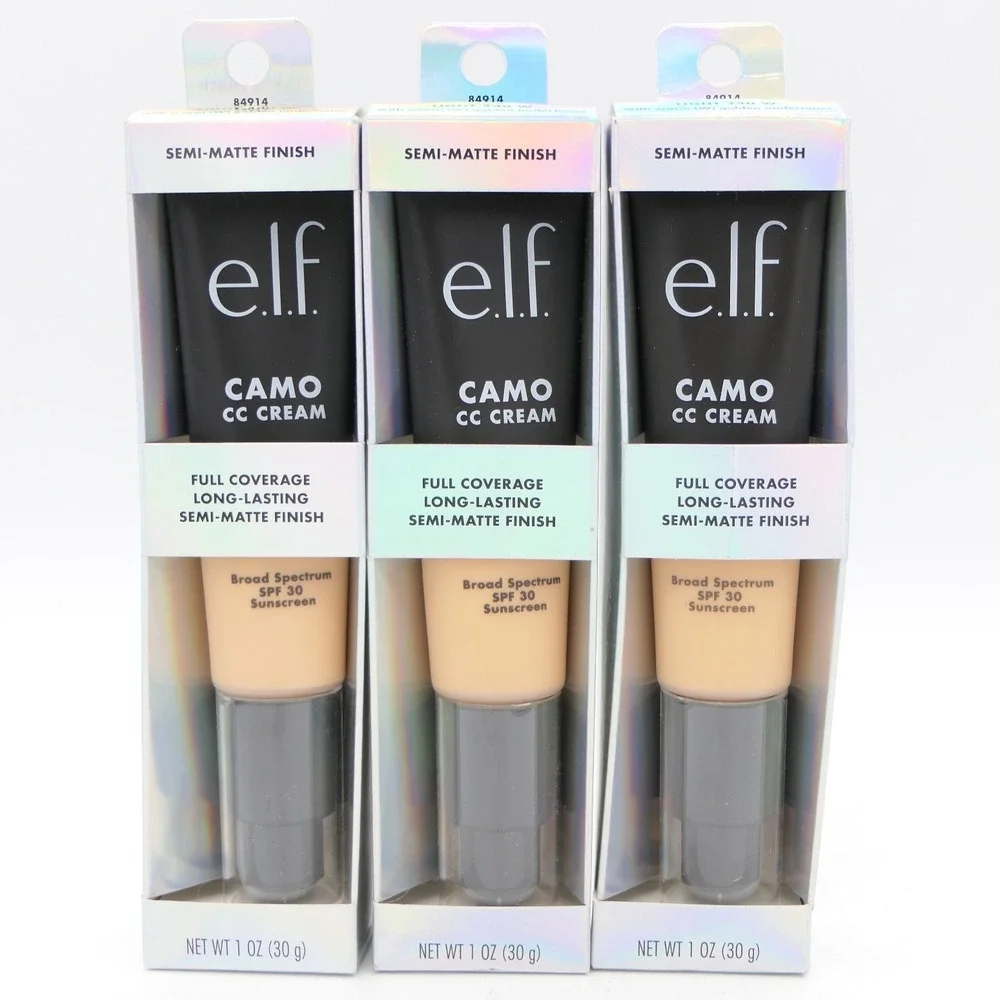elf Camo CC Cream Light 240 W Full Coverage Semi-Matte SPF 30 3 Pack 11/26